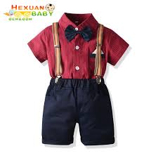 China Toddler Baby Boys Shirt Formal Gentleman Bow Tie Striped T Shirt Top Shorts Overalls Clothing Suspenders Kids Sets Boys China Kids Clothing Sets Boys And Boys Suits Formal Price