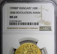 HUNGARY 1998 BP 100 Forint 1848 Revolution NGC MS69 TOP ...