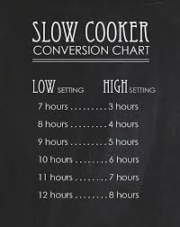 Slow Cooker Crock Pot Conversion Chart Low Vs High Heat