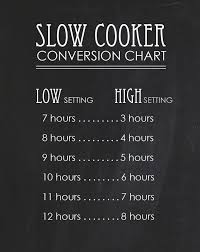 slow cooker crock pot conversion chart low vs high heat