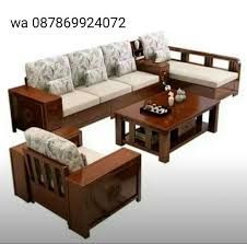 Terbuat dari kayu jati, kaca & rangka besi. Kursi Meja Sofa Tamu Minimalis Kayu Jati Jepara Mebel 817812111