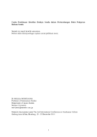 Maybe you would like to learn more about one of these? Usaha Pembinaan Identitas Budaya Sunda Dalam Perkembangan Buku Pelajaran Bahasa Sunda Mikihiro Moriyama Academia Edu