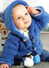 Fluffy Yarn Lined Baby Child's Boy Girl Hooded Jacket Duffle Coat 20 28 DK  & 4ply lining Knitting Pattern PDF Instant Download