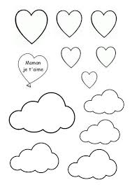 Gabarit Decor Nuages Et Coeurs Gabarit Fleur Gabarit Modele Nuage