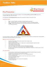 Free toolbox talks pdf uk. Http Www Barbour Ehs Com Wp Content Uploads 2013 09 Fire Prevention Tbt Pdf