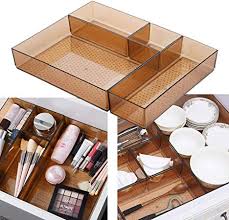 Schubladen Organizer 4 Teiliges Schubladen Organizer Set Kosmetik Organizer Zur Aufbewahrung Fur Kuche Buro Schminktisch Kosmetik Variabe Champagner Amazon De Kuche Haushalt
