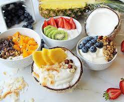 Greek Yogurt Breakfast Bowls With Toppings By Modern Honey Healthy Greek Yogurt Topped With Yogurt Breakfast Bowl Greek Yogurt Breakfast Bowl Breakfast Bowls