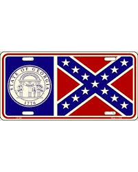 Originally a banner of the medieval kingdom of georgia. Old Georgia State Flag Embossed Car Tag