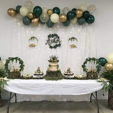Sage Green Forest Green Ivory Chrome Gold Confetti Balloons Sage Green Bridal Shower Wedding Eucalyptus Shower Gold And Green Baby Shower Green Baby Shower Sage Green Baby Shower Green Party Decorations