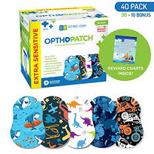 Opthopatch Kids Eye Patches Fun Boys Design 30 10 Bonus Latex Free Hypoallergenic Cotton Extra Sensitive Adhesive Bandages For Amblyopia Cross