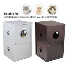 It's beautiful, gives your cat a safe place to go, and can keep your cats safe place more in your living. Pet Cat House Double Decker Litter Box Furniture Enclosure Nightstand Shelter House Wooden Wish