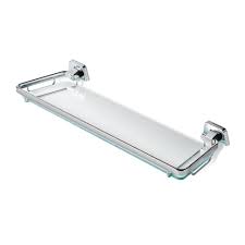 Add space and organization to your bathroom with this simple, contemporary style glass shelf. Geesa 7191 60 Standard Hotel 24 Inch Clear Glass Bathroom Shelf Holder With Chrome