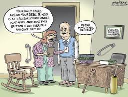 This Picture Is Full Of Negative Stereotypes For Old People Being Old And Weak Like Needing A Cane And Bad Hearing Lpn Schools Old People Negativity