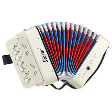 Eastar Kids Accordion Toy Accordian Mini Musical Instruments 10 Keys Button For Children Kids Toddlers White