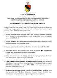 Setiausaha kerajaan negeri sabah datuk haji safar untong hari ini menyiarkan warta kerajaan berhubung pembubaran dewan. Menteri Besar Negeri Sembilan On Twitter Kenyataan Media Kerajaan Negeri Sembilan Inisiatif Khas Semasa Covid19