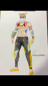 desenho para colorir free fire calça angelical