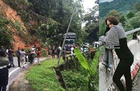 In the way to cameron highland. Tanah Runtuh Nora Danish Terperangkap Satu Jam