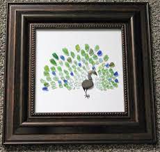 Peacock Sea Glass Art Beach Glass Art Pebble Art 15 25 Etsy Sea Glass Art Projects Sea Glass Art Beach Glass Art