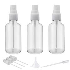 Amazon Com 2oz Clear Glass Spray Bottles For Essential Oils Small Spray Bottle With Plastic Sprayer Set Of 3 Beauty