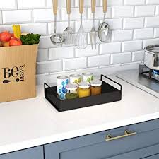 Decorative egg storage tray wooden egg holder refrigerator kitchen counter display tray. Buy Kingberwi Bathroom Vanity Tray Kitchen Countertop Storage Shelf Coffee Table Decorative Tray Cosmetic Organizer Display Holder Black Online In Kazakhstan B07xjvd8cq