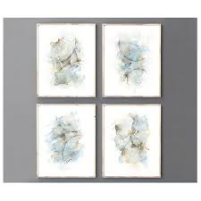 4 Piece Wall Art Print Set Abstract Painting Watercolor In Etsy In 2020 Bathroom Wall Art Bedroom Wall Art Watercolor Paintings Abstract