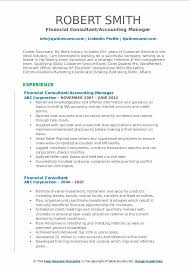 The financial advisory or financial consulting segment encompasses services that are based on financial analytical capabilities. Financial Consultant Resume Samples Qwikresume
