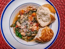 Sometimes the leafy greens are a bit intimidating for kids so i puree some of the soup and add orzo! Hearty Recipe For Escarole And Beans With Pancetta