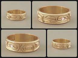First Nations Raven Wedding Ring 14k Gold Diamond Jewelry Popular Jewelry Favorite Jewelry