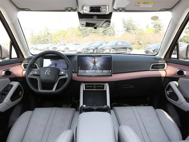 BYD Yuan UP interior with rotating touchscreen display, AI generated