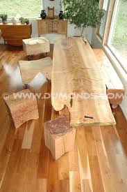 Desk tops, conference tables, coffee tables, bar tops, gathering tables, dining room tables, kitchen islands, nightstands, wall art, and other fine furniture. Curly Maple Slab Custom Dining Table With Sculpted Block Base