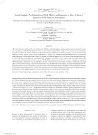 Kata kunci seorang alpha male adalah keyakinan! Pdf Social Support Pay Satisfaction Work Ability And Intention To Stay A Case Of Return To Work Program Participants