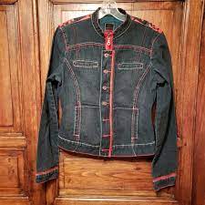 Marithe Francois Girbaud M Fg Womens Denim Jacket Streetwear Red Logo Large Ebay Denim Women Denim Jacket Women Street Wear