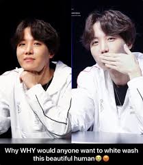 He Looks So Beautiful In His Natural Skin Tone Why Would You Even Want To Change That Bts Young Forever Bts Boys Hoseok Bts