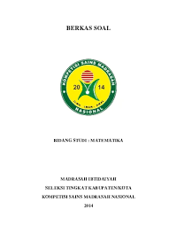 Adapun jadwal ksm 2020 sesuai. Lj Kabkot Mi Matematika