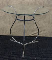 Art deco timber side or coffee table decorator piece this old art deco timber style coffee table has featured curved ply & timber leg 75cm long x 44cm wide x 51cm tall see photos as they form part of the description selling in as is condition, call mick on this item is in queensland woodford area 4514. Art Deco Chrome And Glass Coffee Table Seanic Antiques