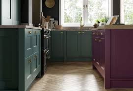 Florence Kitchen In Deep Heather And Viridian Bespoke Kitchen Design Kitchen Design Kitchen Cupboard Colours