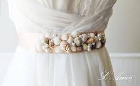 Simple Design Beautiful Small Sea Shell Wedding Bridal By Lamei Seashell Wedding Wedding Dress Sash Bride Belt