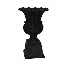 Features patina or finish hand applied by trained artisans. Mpg 16 1 4 In X 26 1 2 In Cast Stone Urn On Pedestal In Aged Charcoal Pf5828ac The Home Depot