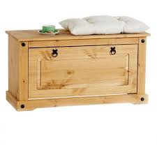 Banc Coffre A Chaussures Tequila Style Mexicain 1 Abattant En Pin Massif A La Finition Ciree 42030