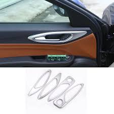 Fit For Alfa Romeo Giulia 2017 Door Handle Decorative Cover Trim Interior Car Accessories Car St Car Interior Accessories Decorative Cover Interior Accessories