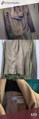 Vince Dark Olive Lamb Leather Rib Panel Moto Clothes Design Leather Moto Jacket Ribbed Paneling