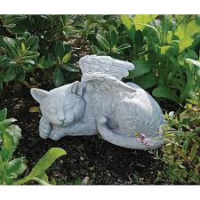 Design Toscano Cat Memorial Angel Pet Statue In 2020 Garden Animal Statues Outdoor Garden Statues Angel Garden Statues