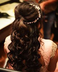 Photo Of Engagement Hairstyle With Side Hair Ornament Engagement Hairstyles Hair Styles Long Hair Styles