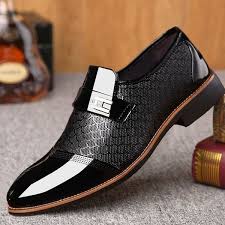 Men S Fashion British Style Casual Slip On Shoes Comfortable Leather Shoes Man Flat Oxford Dress Shoes Wedding Pointed Toe Shoes Male Business Formal Shoes Big Black Formal Shoes Men Leather