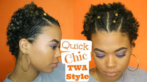 For ladies with short natural hair , braiding the sides creates a striking visual contrast with your loose curls. Quick Chic Twa Style Easy Type 4 Natural Hair Natural Hair Twa Short Natural Hair Styles Natural Hair Styles