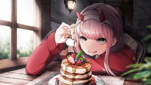 More zero two (darling in the franxx) wallpapers. Anime Girl Pancake Zero Two Darling In The Franxx 8k Wallpaper 215