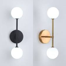 Black Gold Bowtie Wall Sconce Post Modern White Glass Shade Wall Lamp For Bedside Hallway Bathroom Modern Wall Lights Hallways Bathroom Wall Sconces Wall Sconces