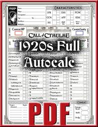 Traditionell wird das pen & paper spiel ohne computerunterstützung. Call Of Cthulhu Character Sheets