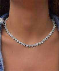 Golden Moon Silvertone Cluster Heart Tennis Necklace With Swarovski Crystals Zulily Tennis Necklace Xoxo Necklace Diamond Tennis Necklace