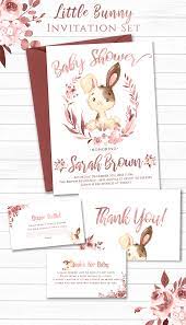 Little Bunny Baby Shower Invitation Set Cute Little Rabbit Baby Shower Ideas G Bunny Baby Shower Invites Baby Shower Invitations Baby Shower Invites For Girl